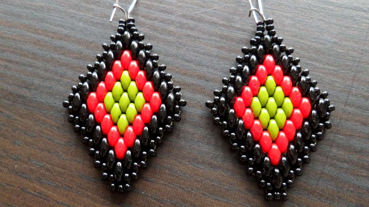 Best ideas about DIY Beaded Earrings
. Save or Pin How To Assemble Diamond Shaped Beaded Earrings DIY Style Now.