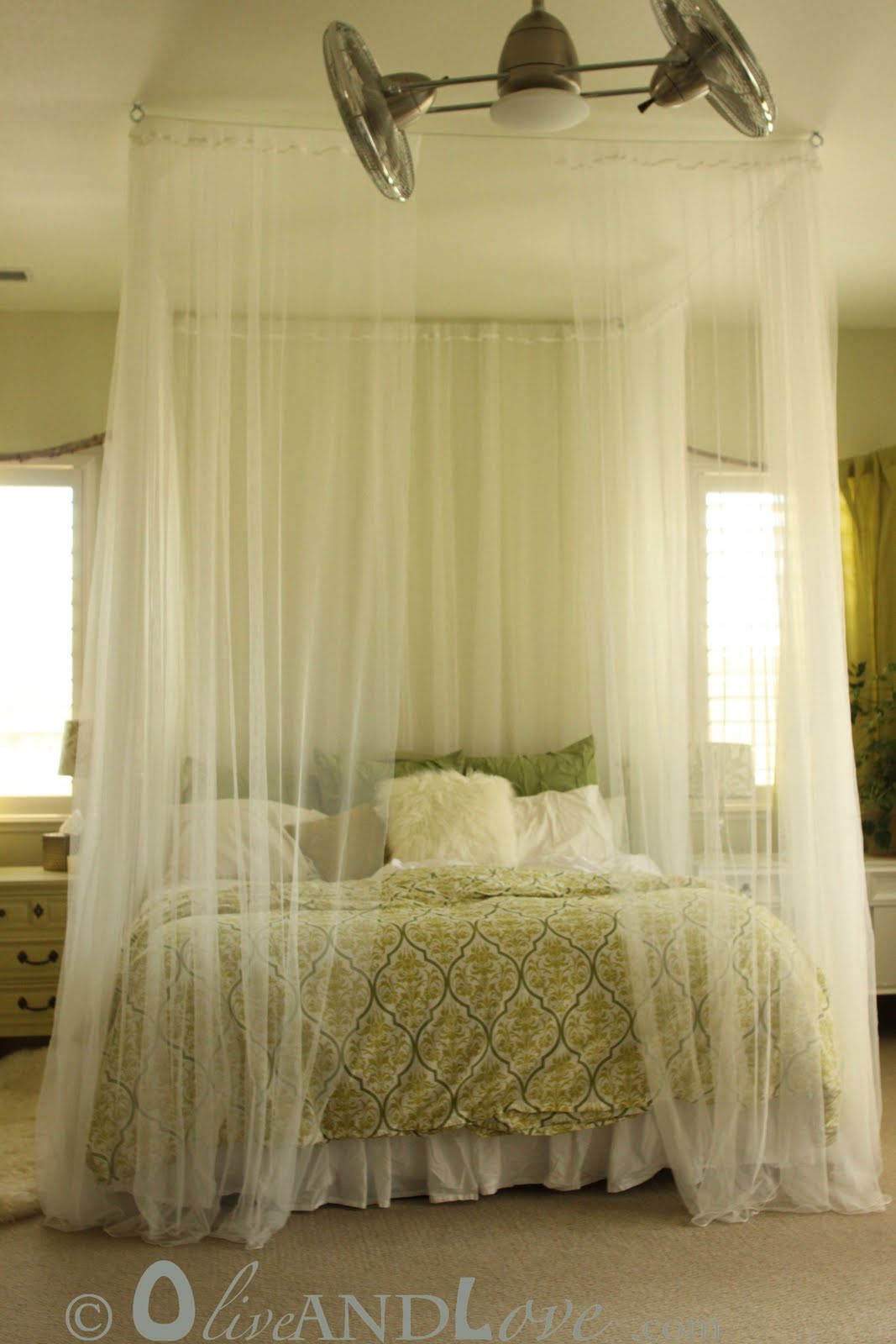 Best ideas about DIY Bed Curtain
. Save or Pin Ceiling mounted bed canopy consisting of eyebolts turn Now.