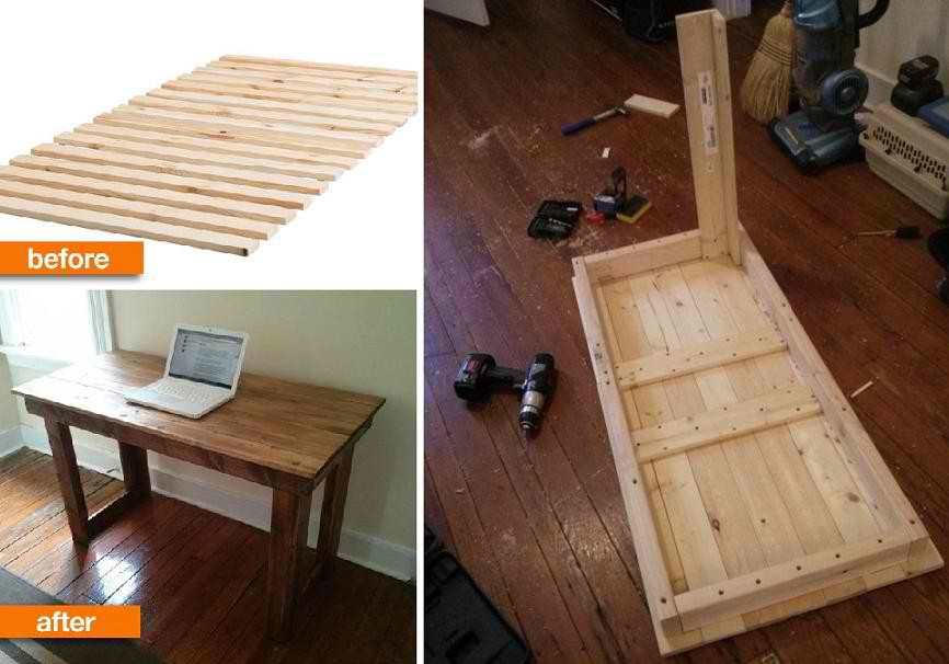 Best ideas about DIY Bed Slats
. Save or Pin Ikea Bed Slats Into A Desk Now.