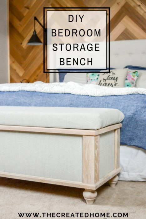 Best ideas about DIY Bedroom Bench
. Save or Pin DIY Upholstered Storage Bench The Created Home Now.