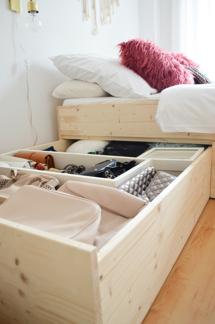 Best ideas about DIY Bedroom Storage
. Save or Pin DIY Minimalistisches Stauraumbett Now.