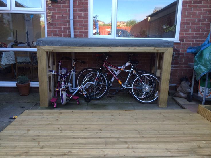 Best ideas about DIY Bike Storage Shed
. Save or Pin Bike shed made from 4 pallets two decking boards & a roll Now.