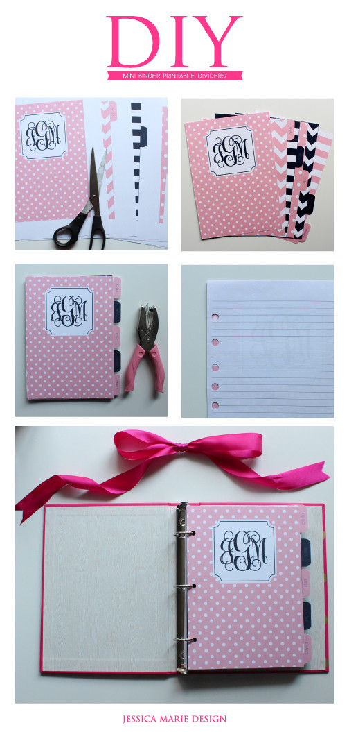 Best ideas about DIY Binder Dividers
. Save or Pin Jessica Marie Design Blog DIY Mini Binder Printable Dividers Now.