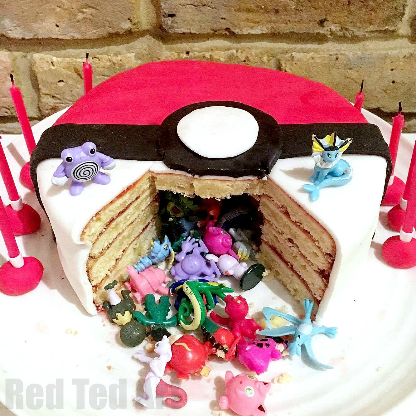 Best ideas about DIY Birthday Cake
. Save or Pin DIY Pokemon Cake Surprise Pinata Pokeball Cake Red Ted Now.
