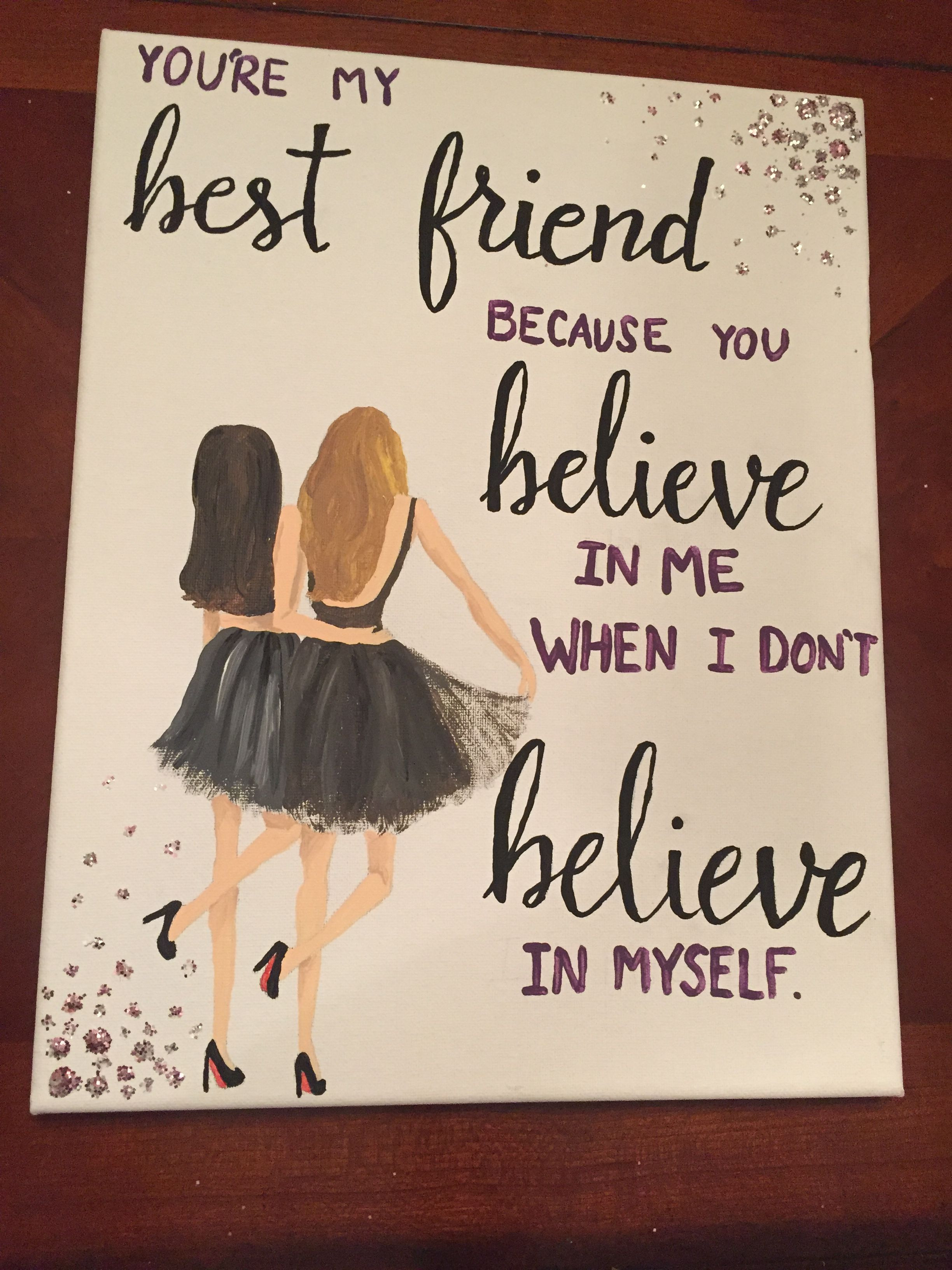 Best ideas about Diy Birthday Gifts For Best Friend
. Save or Pin Canvas for best friend quote painting DIY Now.