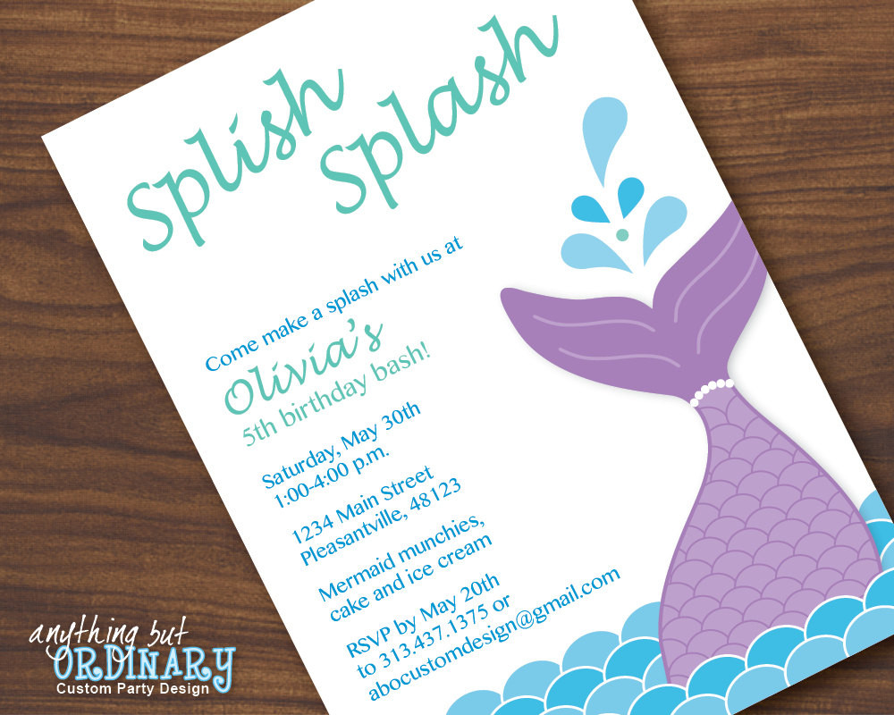 Best ideas about DIY Birthday Invitations
. Save or Pin DIY Mermaid Birthday Party Invitation printable digital file Now.