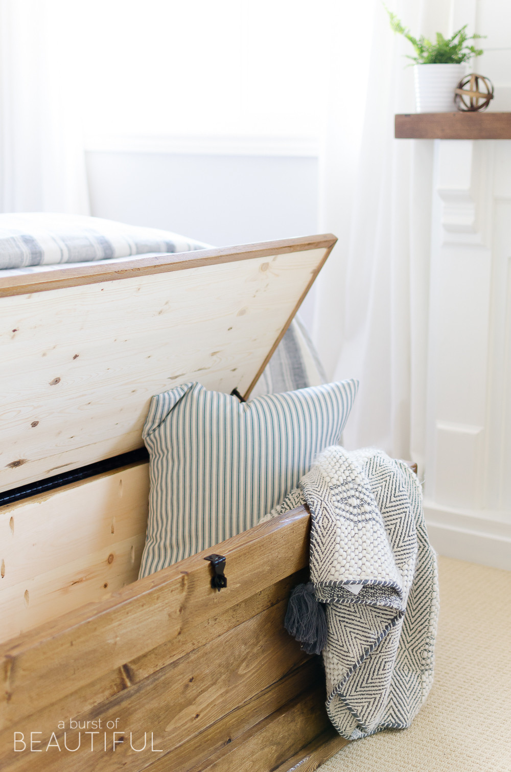 Best ideas about DIY Blanket Storage
. Save or Pin DIY Blanket Storage Chest A Burst of Beautiful Now.