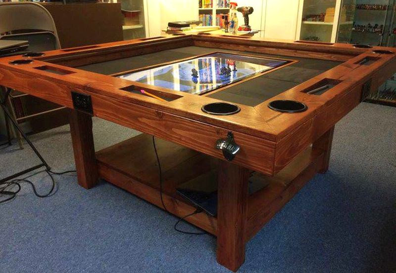 Best ideas about DIY Board Game Table
. Save or Pin DIY gaming table conceals 40 inch HDTV to display Roll20 Now.