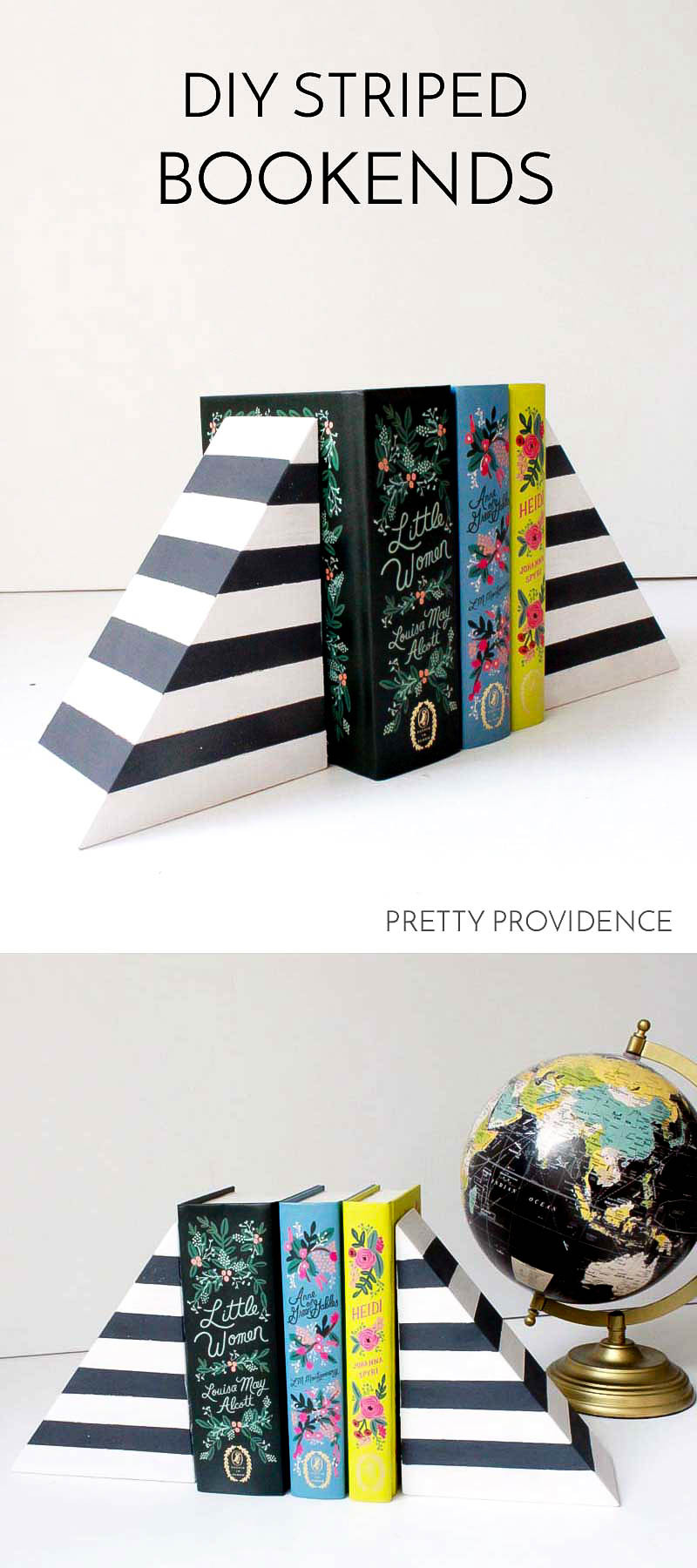 Best ideas about DIY Book Ends
. Save or Pin DIY Striped Bookends Like West Elm Lil Luna Now.