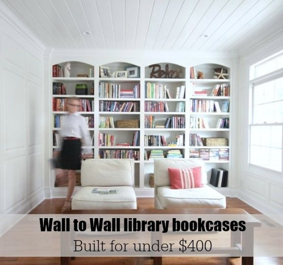 Best ideas about DIY Bookshelf Wall
. Save or Pin Library wall to wall bookcases free plans Sawdust Girl Now.