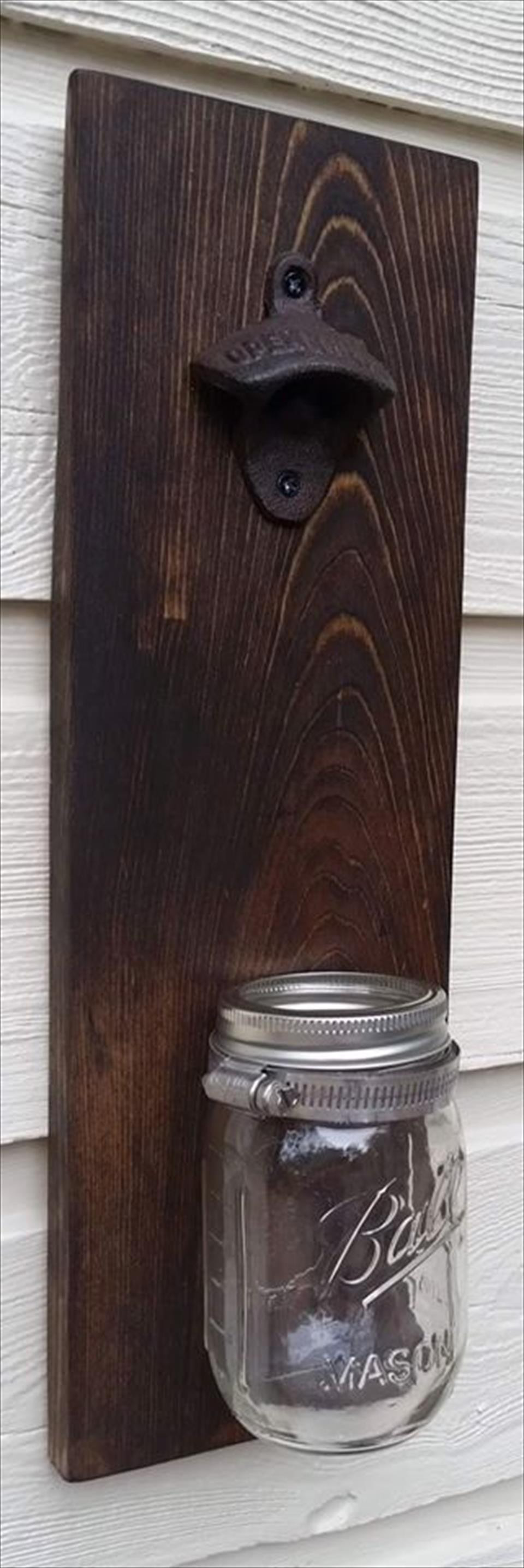 Best ideas about DIY Bottle Opener
. Save or Pin Pallet Bottle Opener with Mason Jar Now.