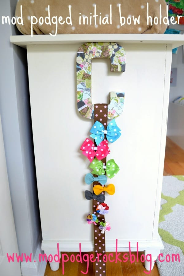 Best ideas about DIY Bow Holder
. Save or Pin Mod Podged initial bow holder tutorial Mod Podge Rocks Now.