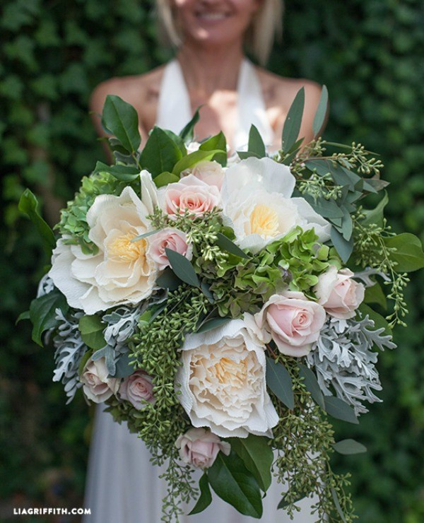 Best ideas about DIY Bridal Bouquet
. Save or Pin DIY Bridal Bouquet with Fresh & Crepe Paper Flowers – DIY Now.