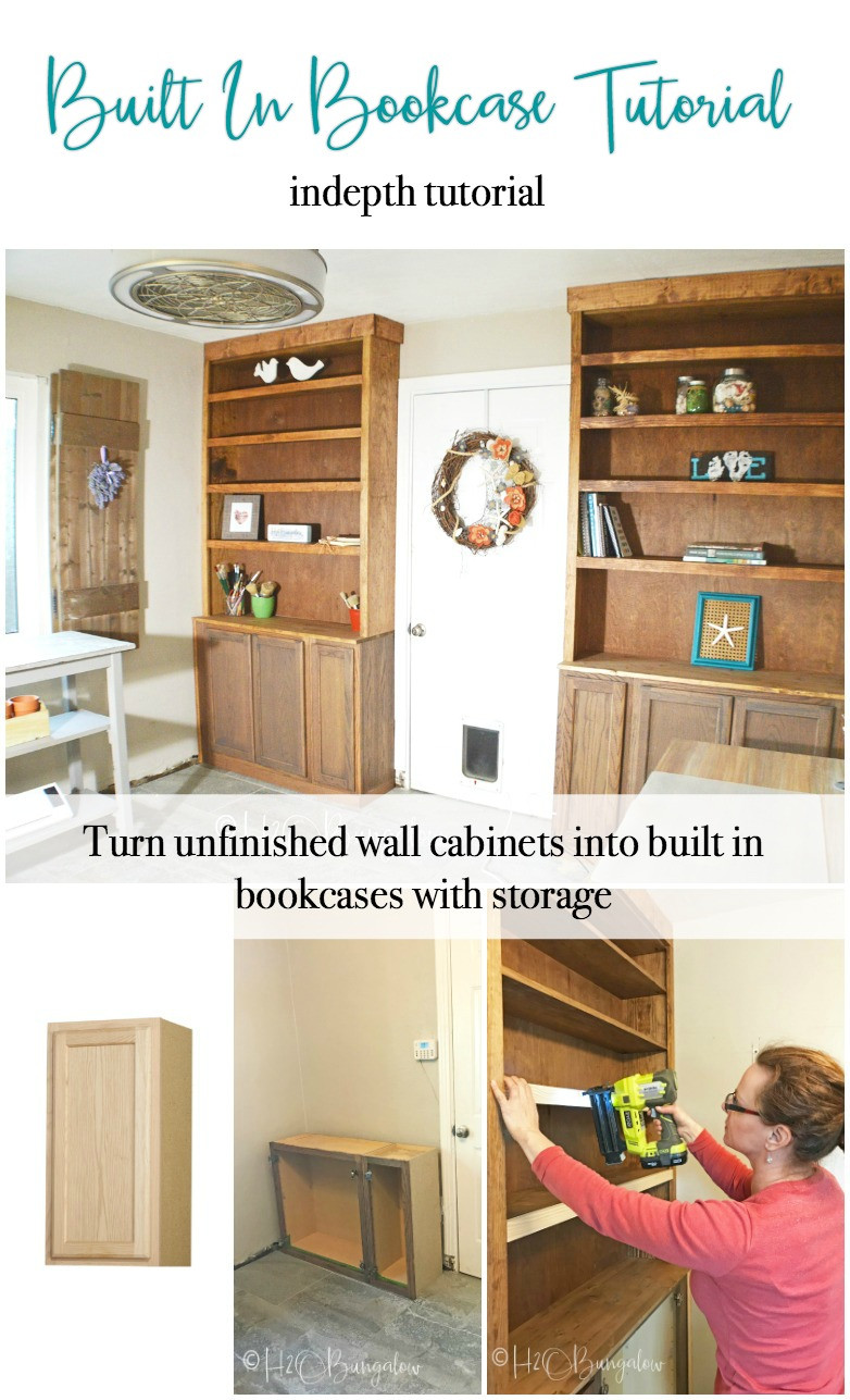 Best ideas about DIY Built In Bookshelves With Cabinet Below
. Save or Pin How to Build Built In Bookcases With Cabinets H20Bungalow Now.