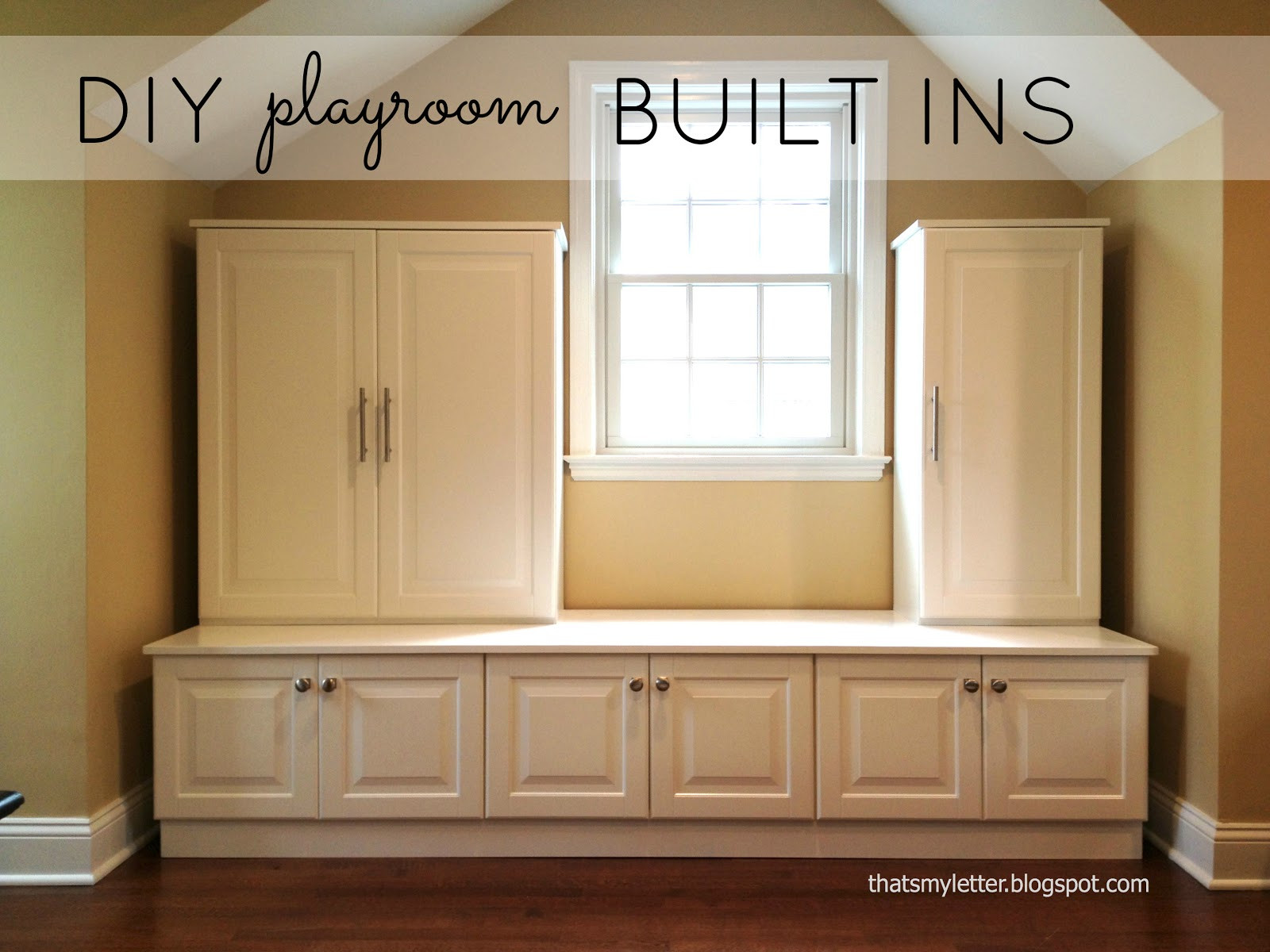 Best ideas about DIY Built In Cabinets
. Save or Pin That s My Letter DIY Playroom Built Ins from Ikea Cabinets Now.