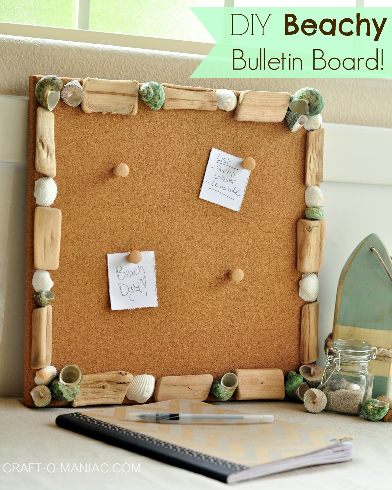 Best ideas about DIY Bulletin Board
. Save or Pin DIY Beachy Bulletin Board Craft O Maniac Now.