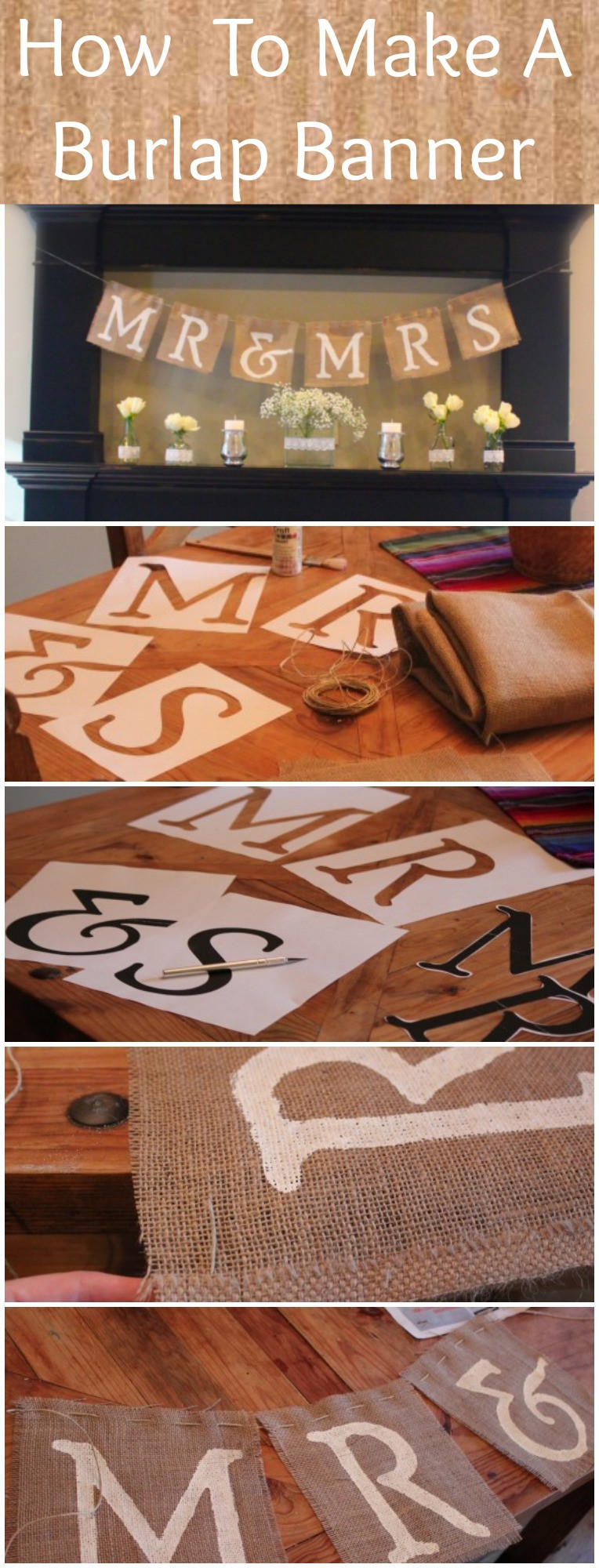 Best ideas about DIY Burlap Banners
. Save or Pin How To Make A Mr & Mrs Burlap Banner Rustic Wedding Chic Now.