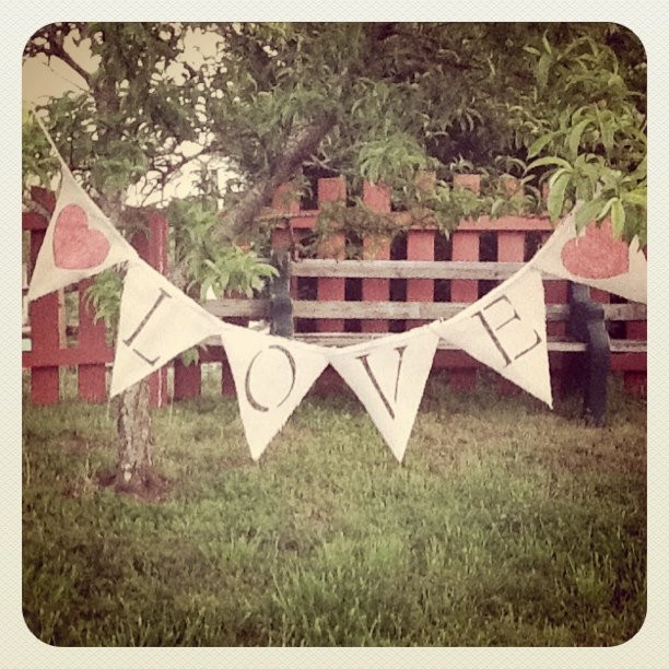 Best ideas about DIY Burlap Banners
. Save or Pin Wedding Sparks by Carolyn & Alan DIY Burlap "Love" Banner Now.