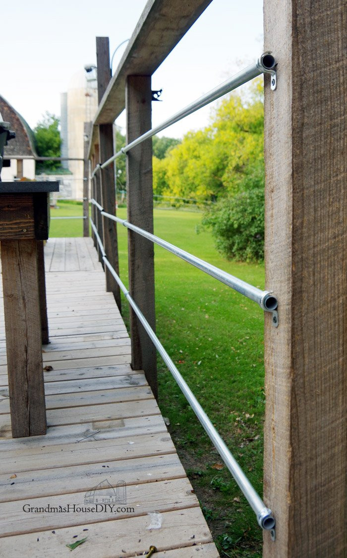 Best ideas about DIY Cable Railing Cheap
. Save or Pin DIY Inexpensive deck rails out of steel conduit easy to do Now.