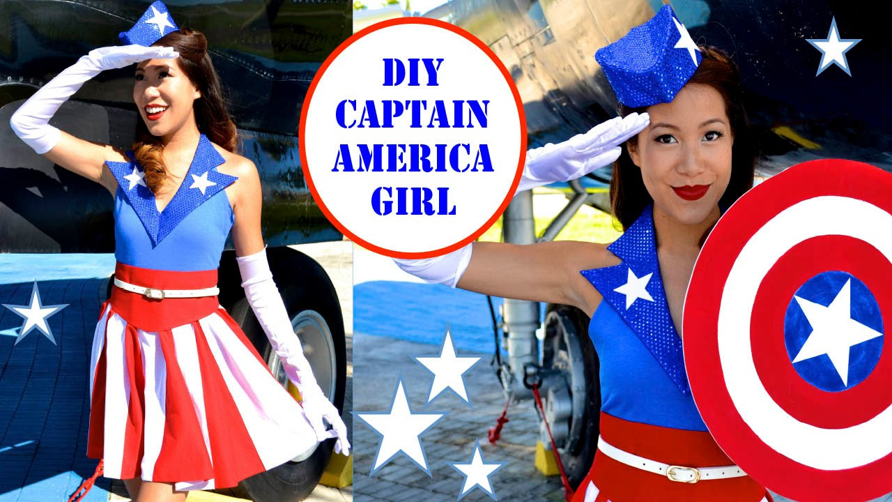 Best ideas about DIY Captain America Costume
. Save or Pin CAPTAIN AMERICA GIRL COSTUME USO Girl No Sew Now.
