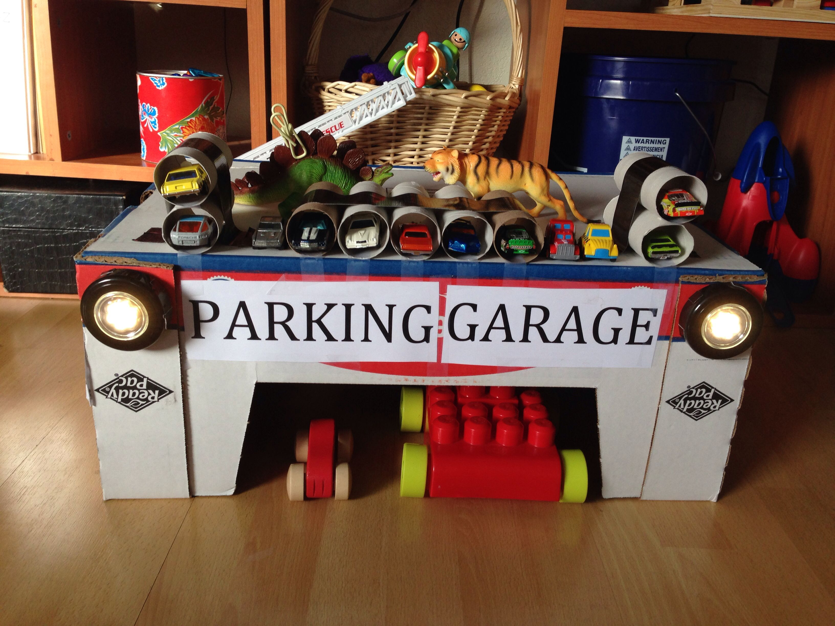 Best ideas about DIY Car Garages
. Save or Pin DIY toy parking garage Cardboard box from Costco and Now.