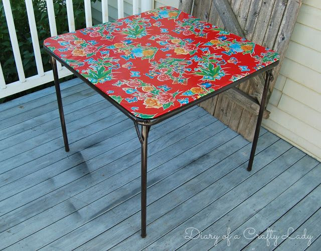 Best ideas about DIY Card Table
. Save or Pin Revamped card table using new vinyl from the fabric store Now.