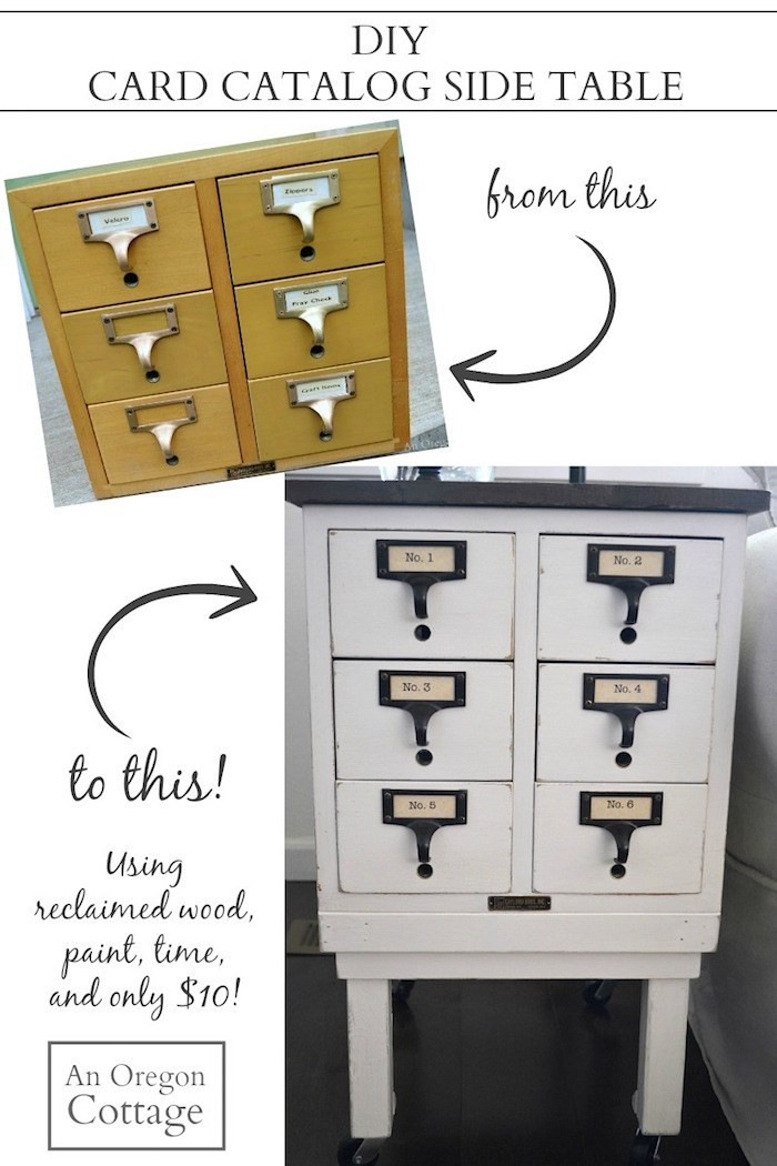 Best ideas about DIY Card Table
. Save or Pin DIY Card Catalog Side Table Now.