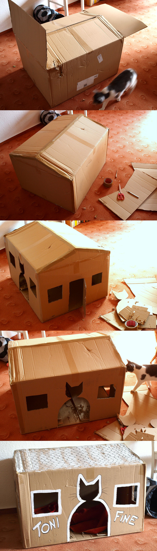 Best ideas about DIY Cardboard Cat House
. Save or Pin DIY a new home for my cats Now.