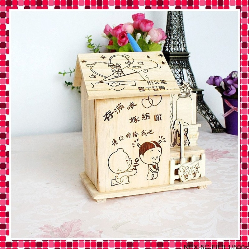 Best ideas about DIY Cash Box
. Save or Pin DIY Wooden Children Money Box House craft Pen case Model Now.