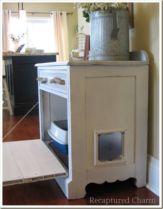 Best ideas about DIY Cat Litter Box Furniture
. Save or Pin Weekend DIY Project Turn An Old Cabinet Into A Kitty Loo Now.