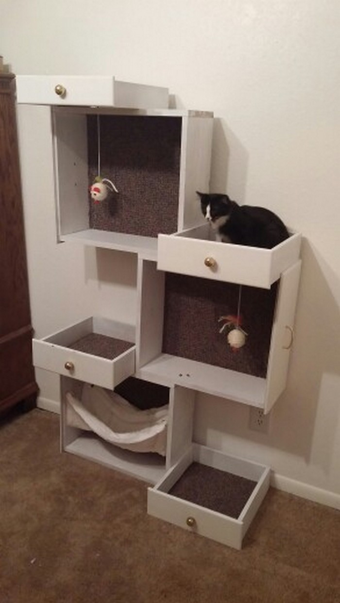 Best ideas about DIY Cat Tower
. Save or Pin Build your pampered feline a cat tree with old drawers Now.