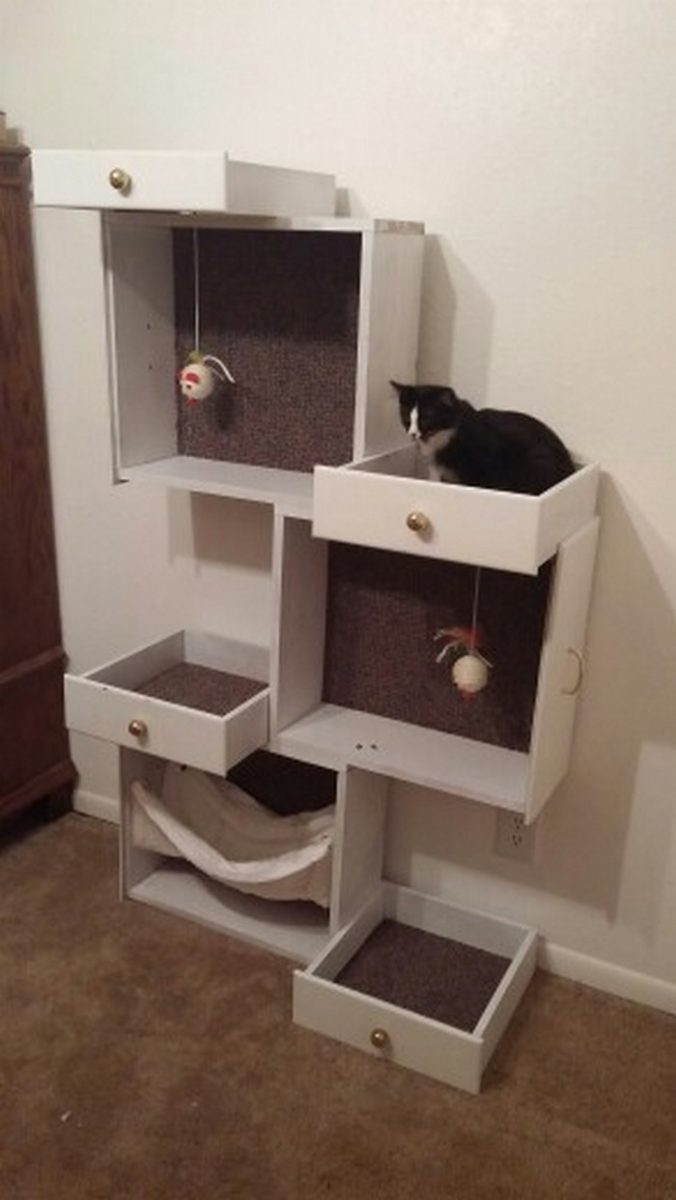 Best ideas about DIY Cat Tree Cheap
. Save or Pin Build a unique and inexpensive cat tree using old drawers Now.