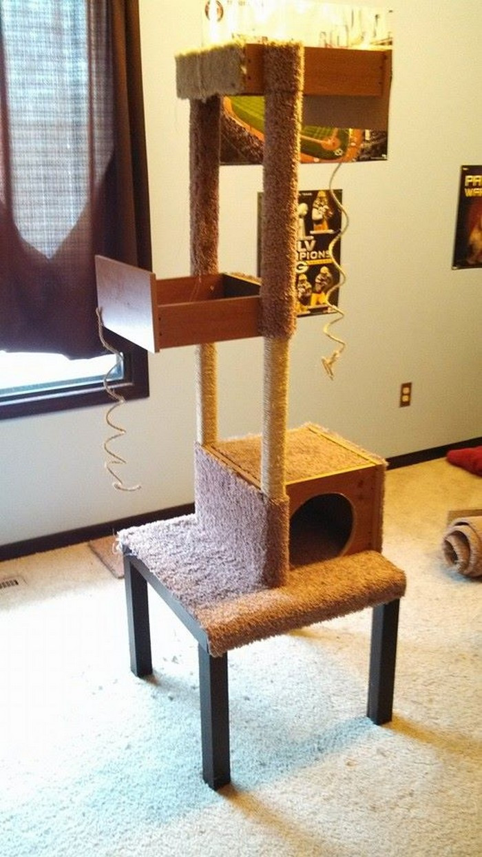 Best ideas about DIY Cat Trees
. Save or Pin Build your pampered feline a cat tree with old drawers Now.