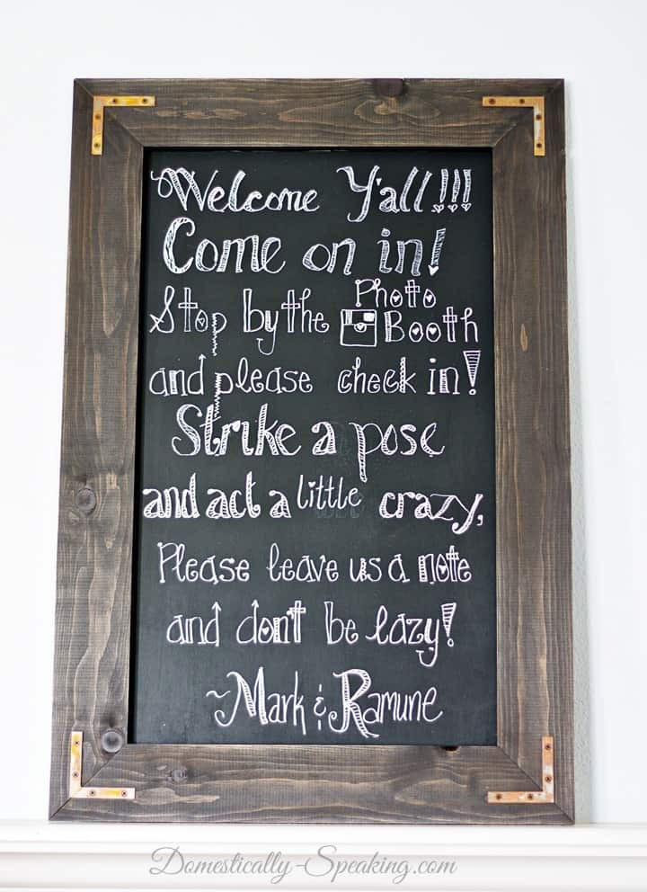 Best ideas about DIY Chalkboard Sign
. Save or Pin DIY Rustic Chalkboard for a Wedding Domestically Speaking Now.