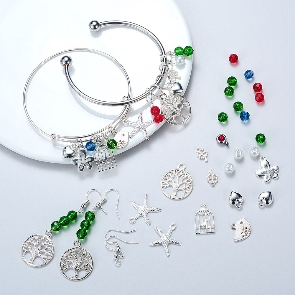 Best ideas about DIY Charm Bracelet
. Save or Pin SUNNYCLUE 1 Set 236pcs Expandable Wire Bangle Bracelets Now.