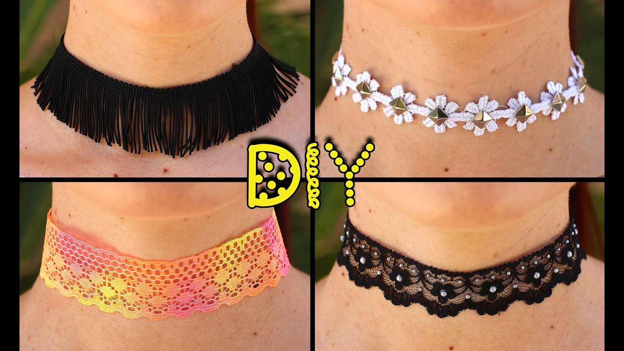 Best ideas about DIY Choker Necklace
. Save or Pin DIY 4 EASY Choker Necklaces Fringe Studded Tie Dye Now.