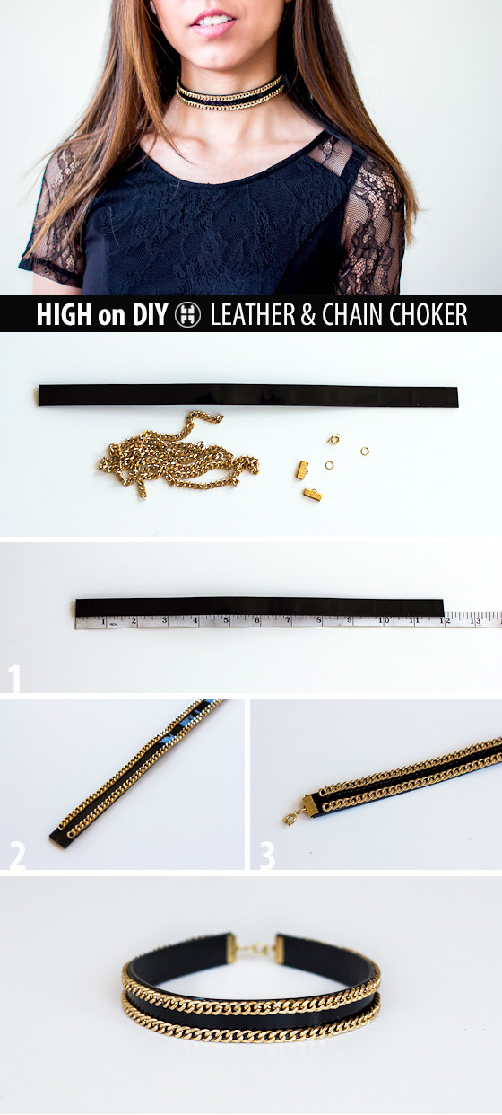 Best ideas about DIY Choker Necklace
. Save or Pin DIY Leather & Chain Choker Necklace Now.