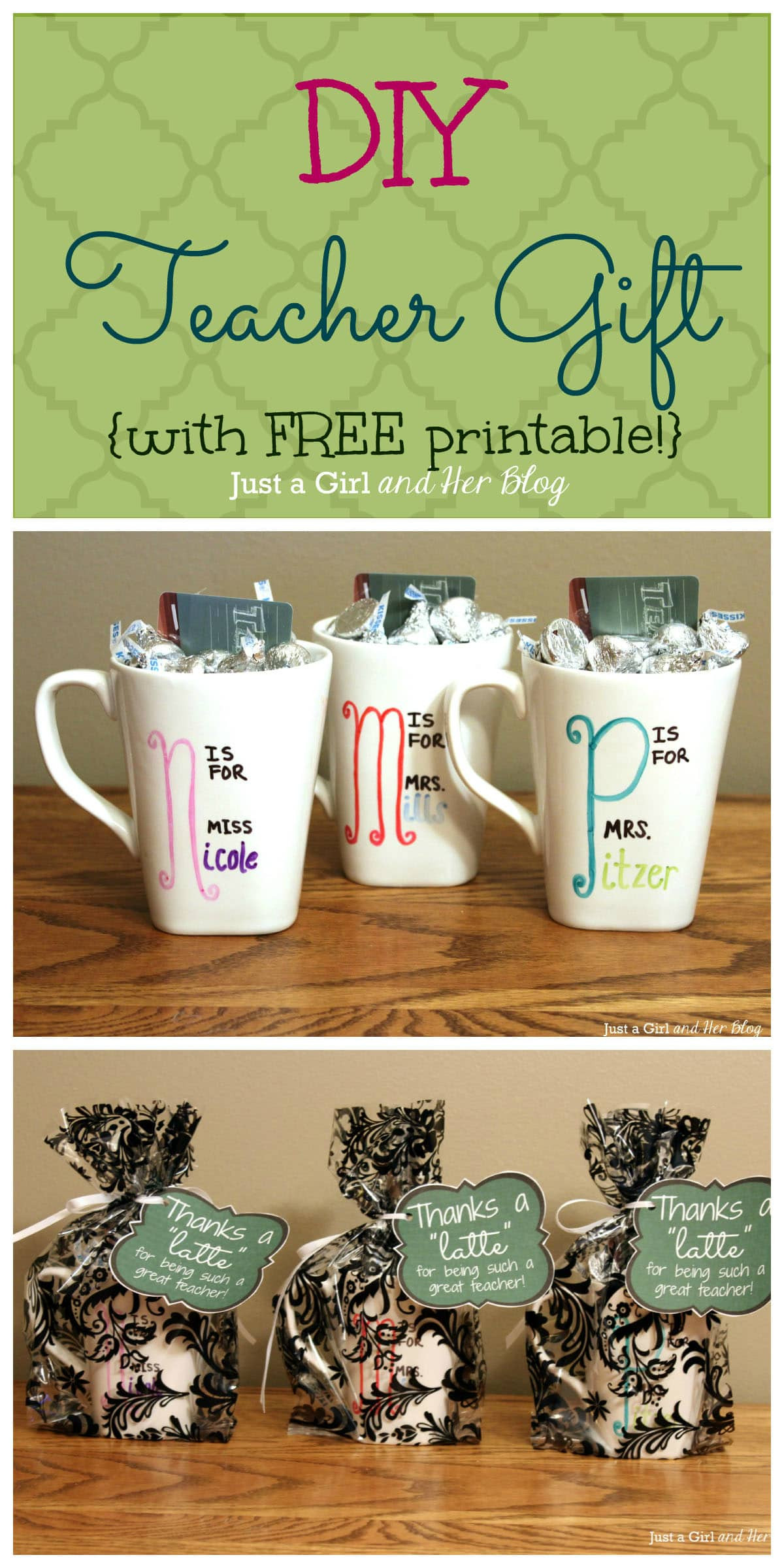 Best ideas about DIY Christmas Gift For Teacher
. Save or Pin DIY Teacher Gift with FREE Printable Now.
