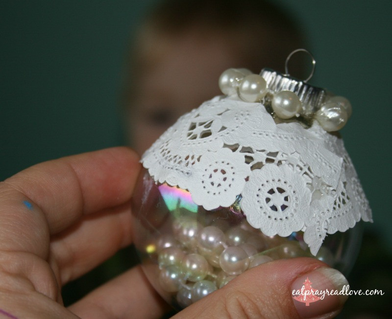 Best ideas about DIY Christmas Lace
. Save or Pin Lace and Pearls DIY Christmas ornament Eat Pray Read Love Now.