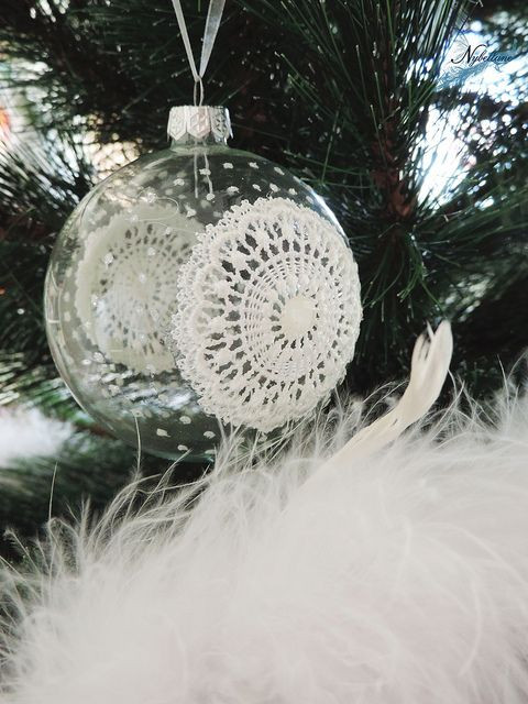 Best ideas about DIY Christmas Lace
. Save or Pin DIY Lace Christmas Ornament Winter Christmas Now.