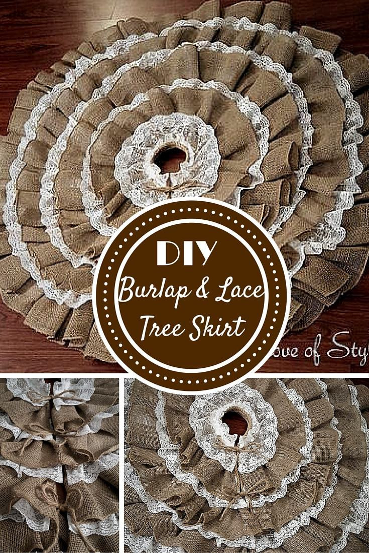 Best ideas about DIY Christmas Lace
. Save or Pin DIY No Sew Burlap and Lace Christmas Tree Skirt Now.