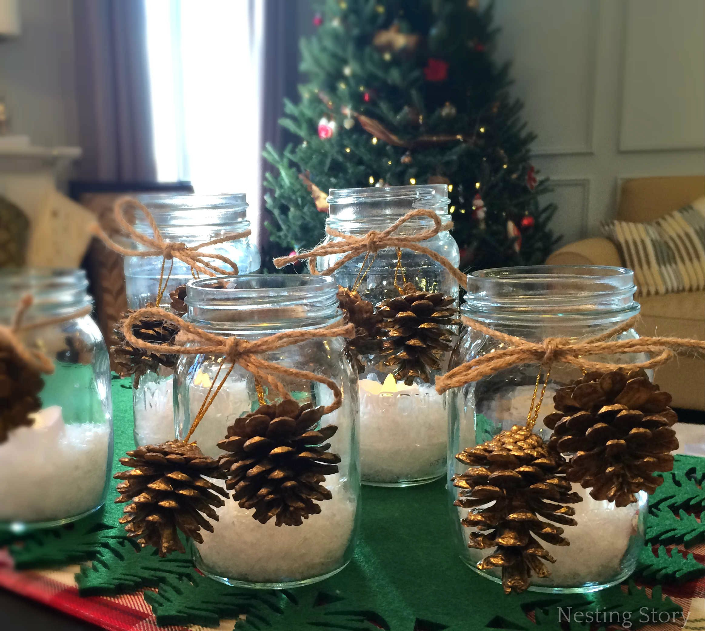 Best ideas about DIY Christmas Mason Jars
. Save or Pin DIY Christmas Mason Jar Candles Now.
