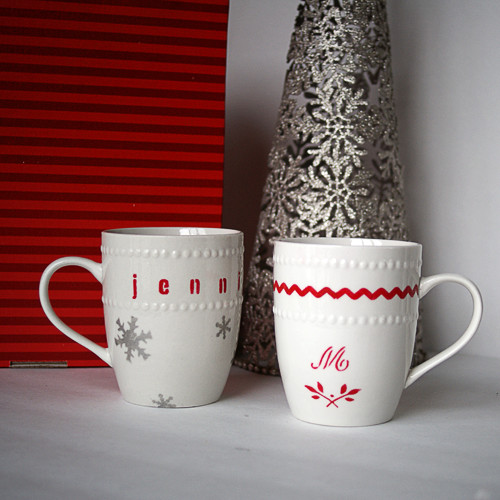 Best ideas about DIY Christmas Mug
. Save or Pin Dollar Store Stenciled Gift Mugs Now.