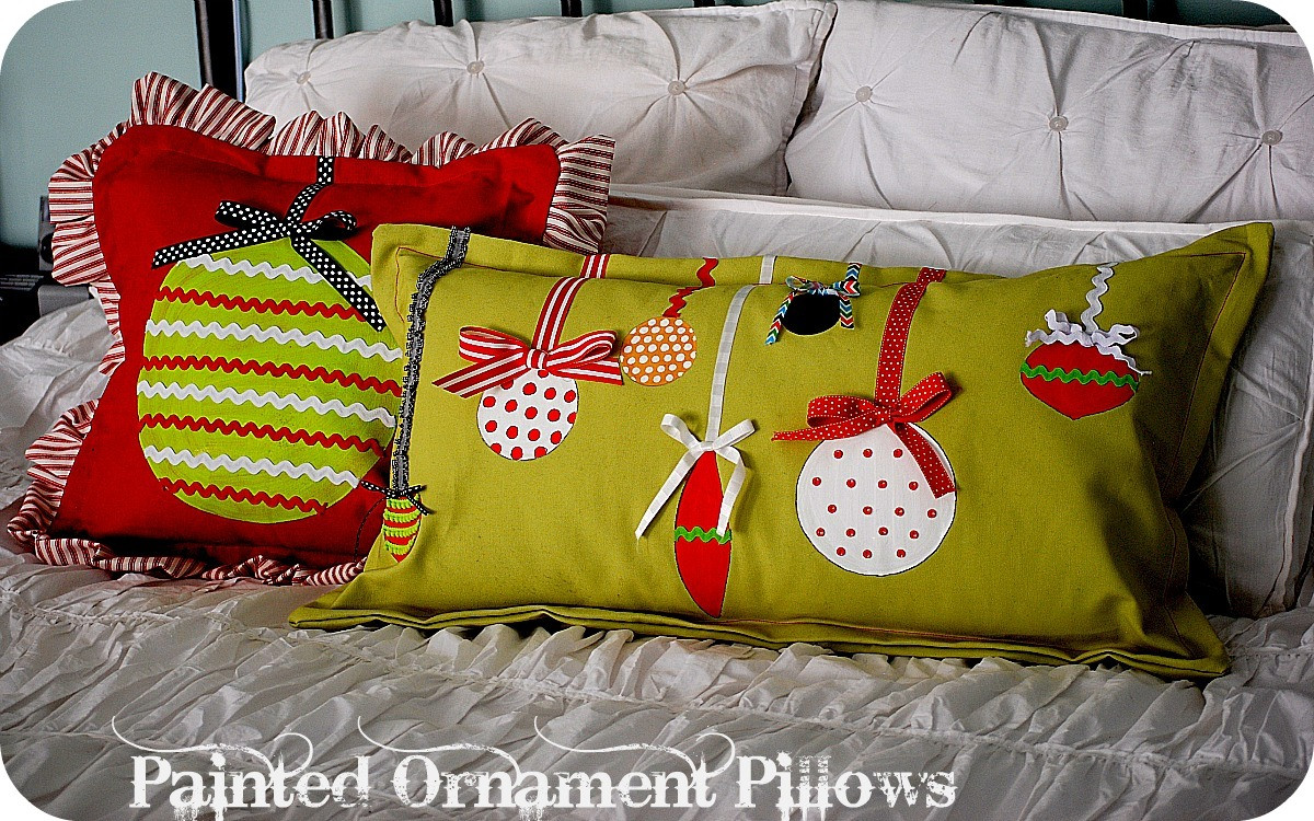 Best ideas about DIY Christmas Pillows
. Save or Pin Christmas Project make Painted Ornament Pillows Now.