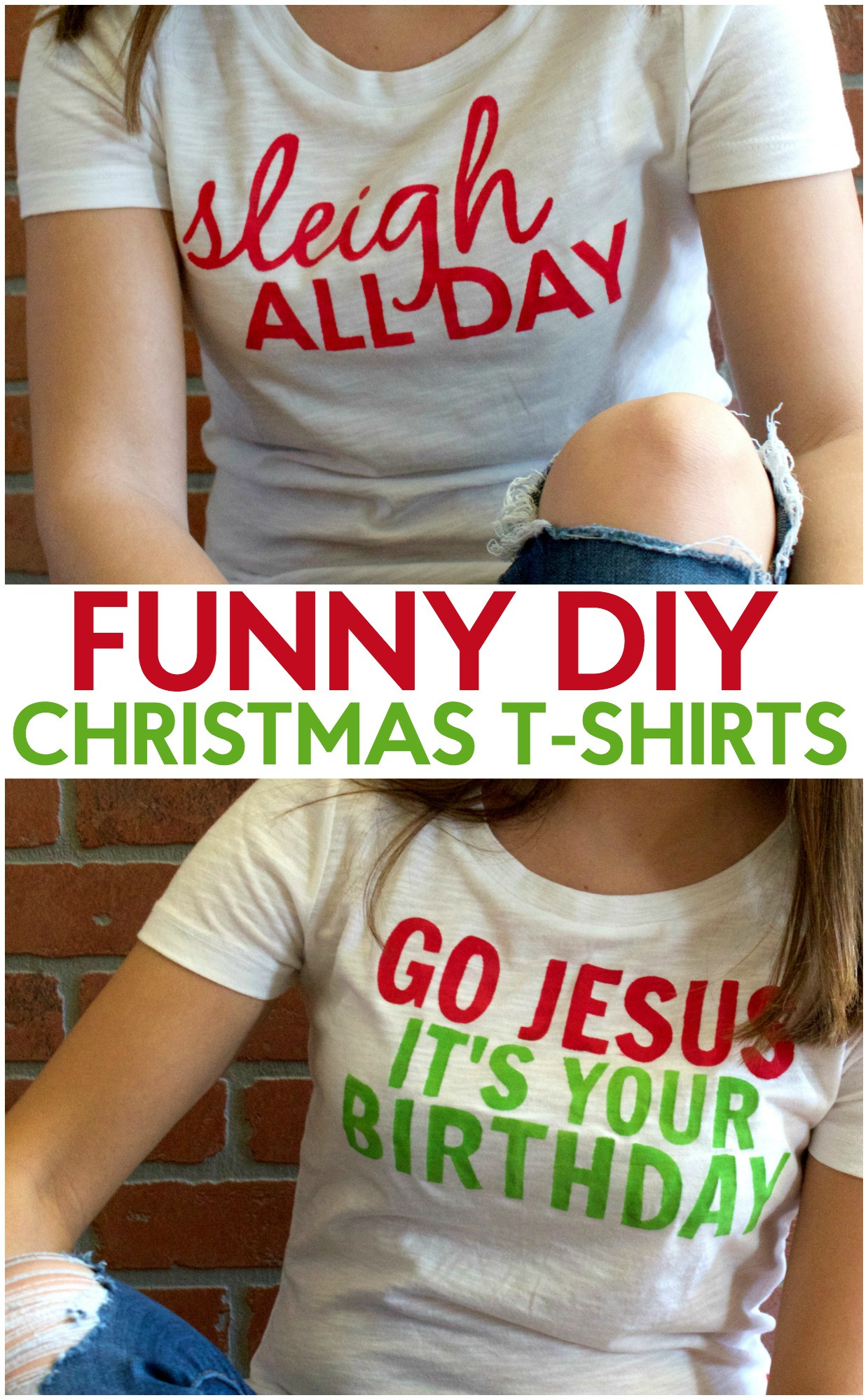 Best ideas about DIY Christmas Shirts
. Save or Pin Funny DIY Christmas T Shirts A Little Craft In Your Day Now.