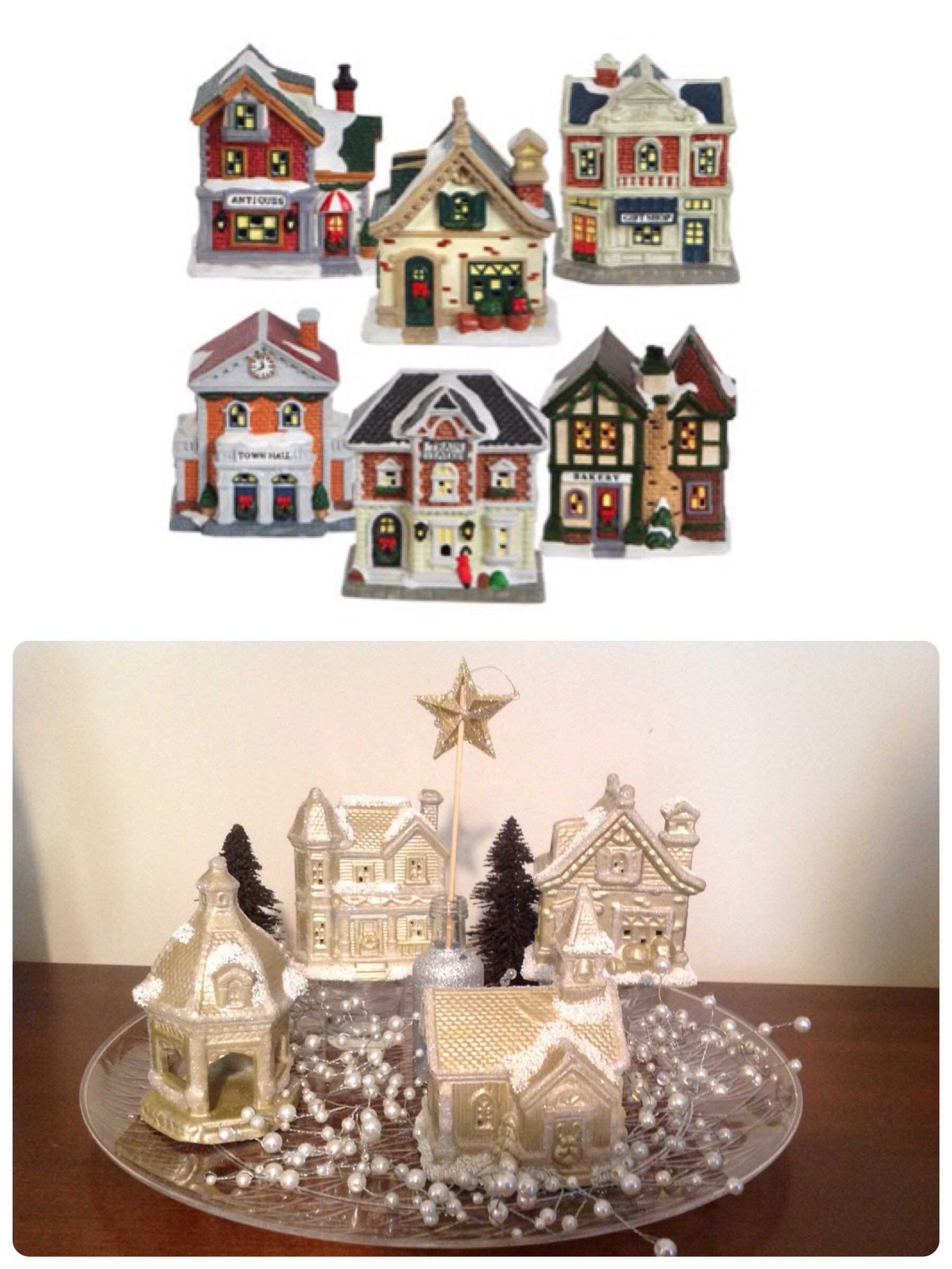 Best ideas about DIY Christmas Village
. Save or Pin DIY Christmas village Dollar Tree ceramic houses spray Now.
