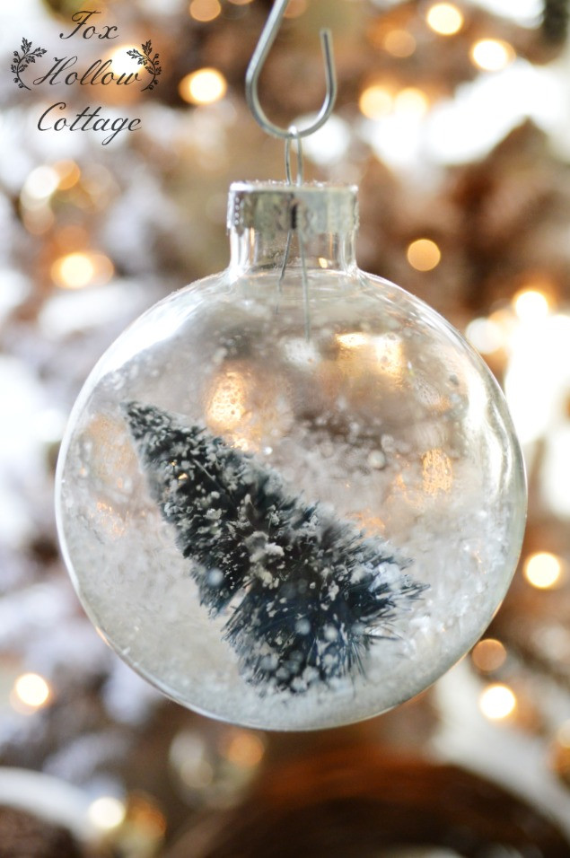 Best ideas about DIY Clear Christmas Ornaments
. Save or Pin Snowed In Vintage Bottle Brush Christmas Tree Ornament Now.