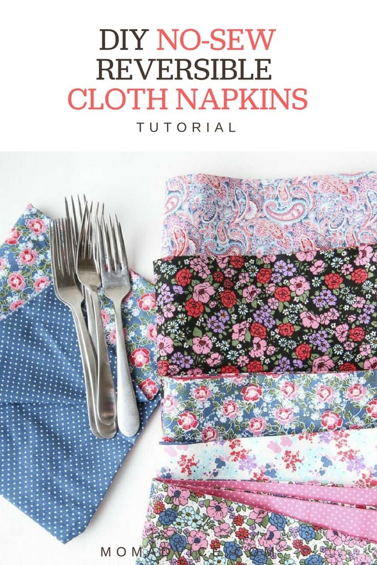 Best ideas about DIY Cloth Napkins
. Save or Pin DIY No Sew Reversible Cloth Napkins MomAdvice Now.