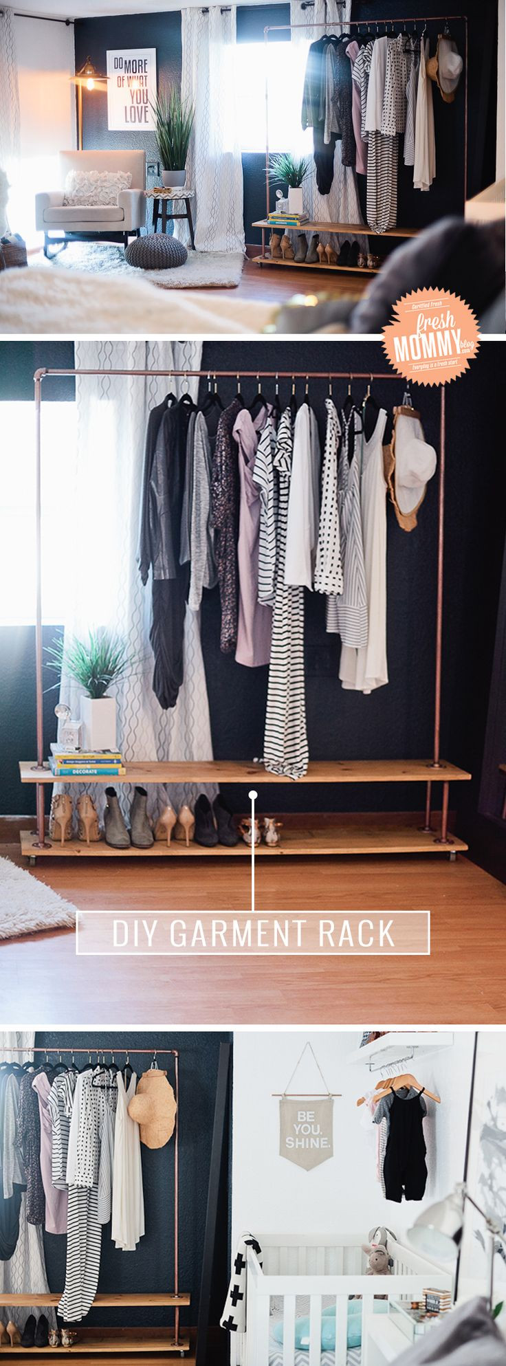 Best ideas about DIY Clothes Rack Cheap
. Save or Pin Rolling DIY Garment Rack Read the full simple and easy Now.