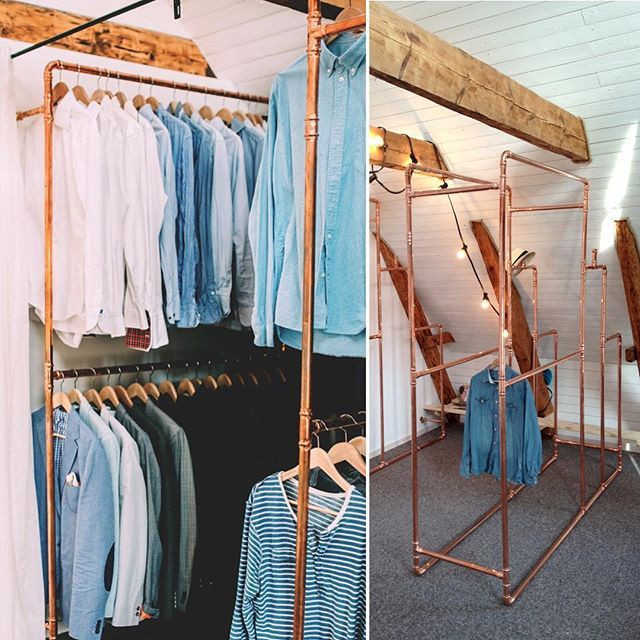Best ideas about DIY Clothes Rack Cheap
. Save or Pin Copper poles Perfect for rose color room Now.